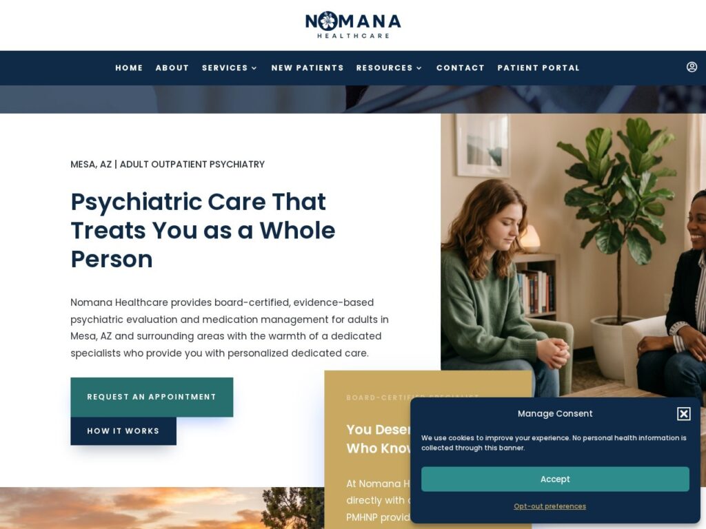 Nomana Healthcare website screenshot
