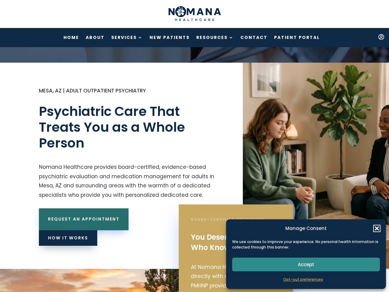Nomana Healthcare homepage screenshot