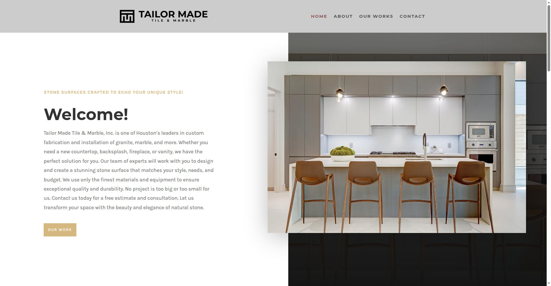 Tailor Made Tile & Marble homepage screenshot